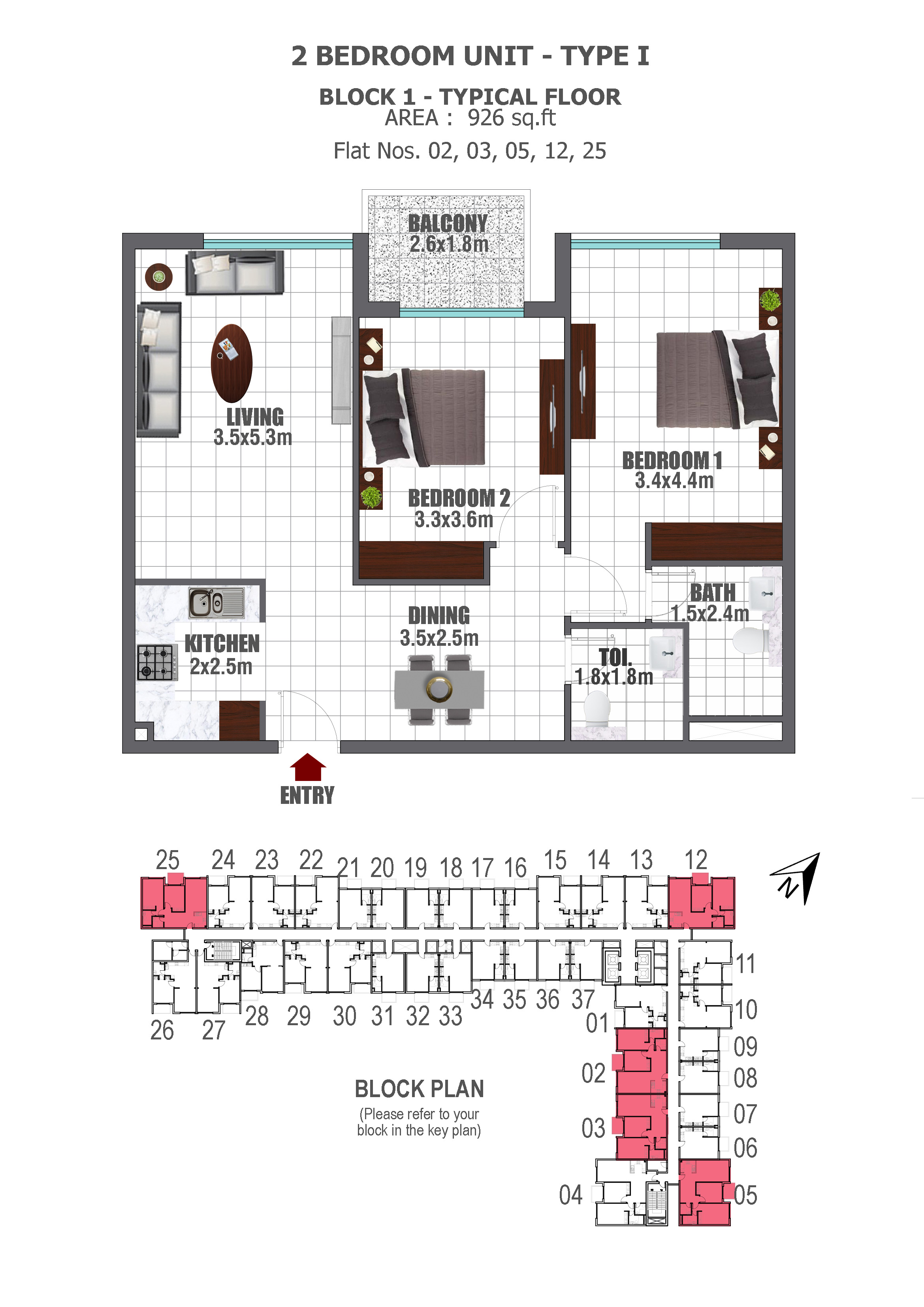 Floor plan -  -  Lawnz Apartments  - etamea.com